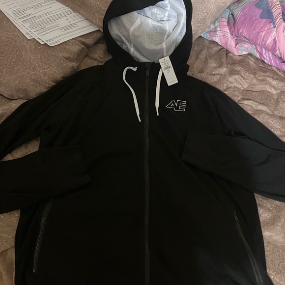American Eagle Outfitters Black Flex Hoodie - Picture 1 of 3